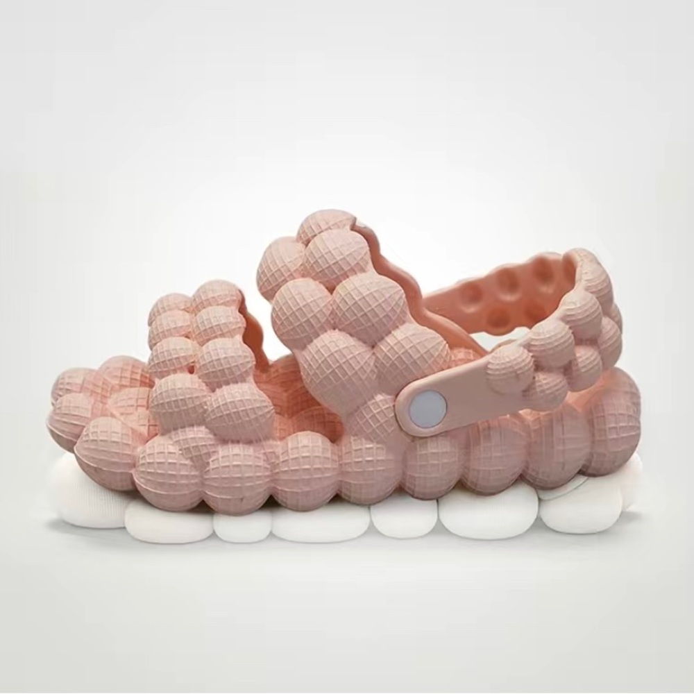 Adult bubble slide slippers light pink